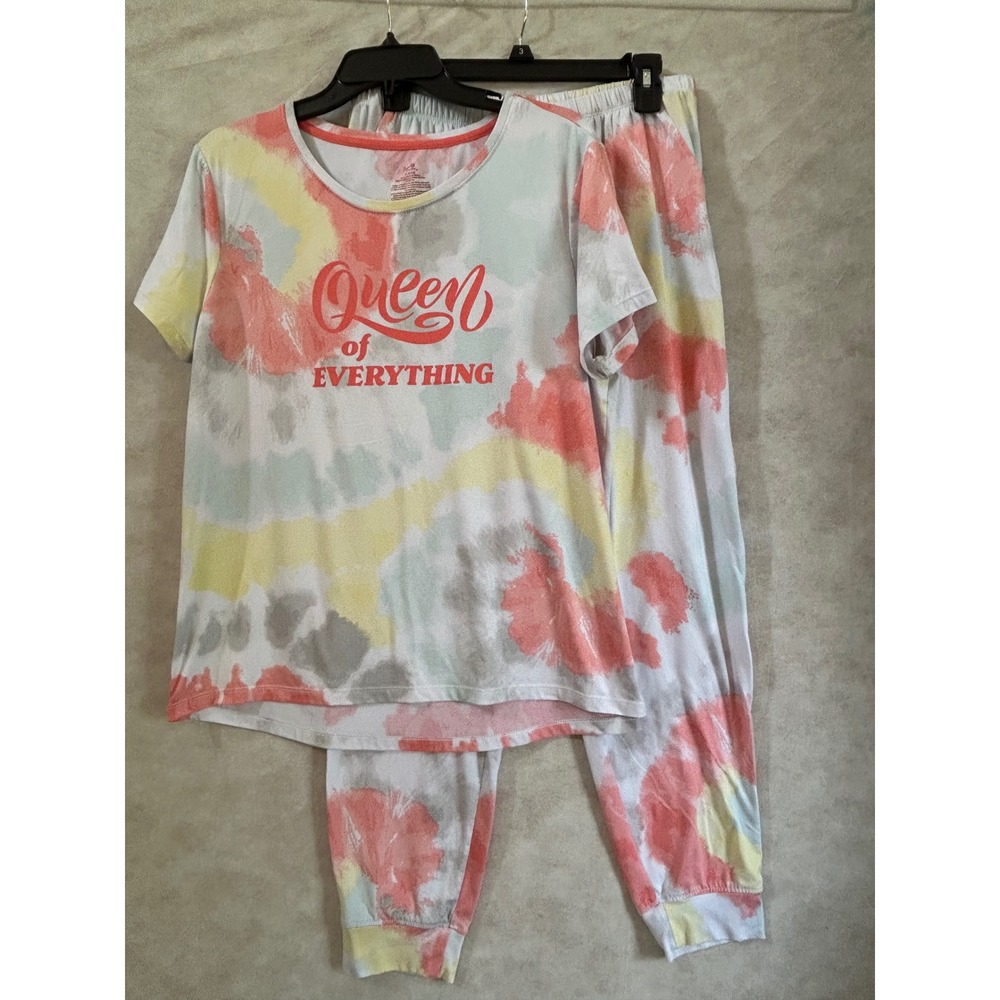 Secret Treasures Women Pajama Set M 8-10 Tie Dye Queen of Everything Joggers 2pc